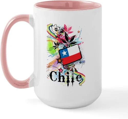 Vista 16 de CafePress Taza de café de cerámica extra grande de 15 oz (15.0 fl oz) con bandera de Chile