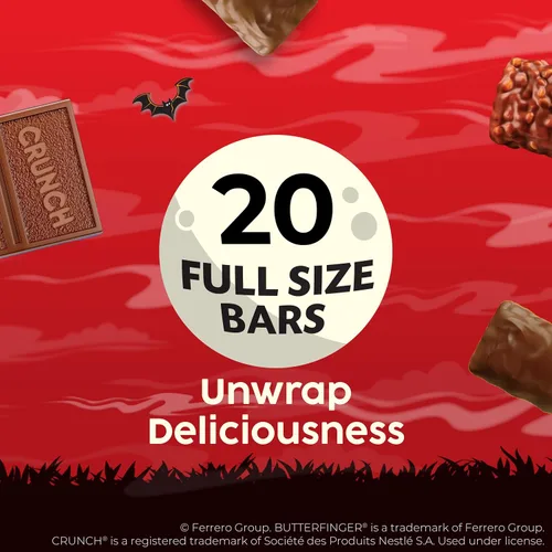 Vista 4 de Bolsa surtida a granel de chocolate y caramelo, mezcla de miniaturas de Butterfinger, Crunch y chocolate de leche Baby Ruth