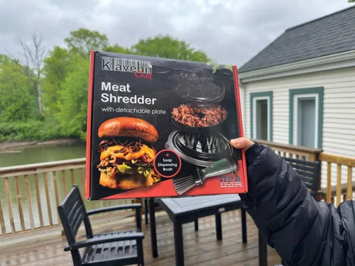 Vista 6 de American Brand - Trituradora de pollo de 3 capas con placa desmontable + cepillo especial, doble antideslizante, sin BPA, resistente al calor, apta