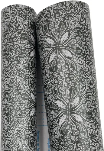 Vista 4 de Rollo de papel tapiz de pétalos negros de 14.7 pies para despegar y pegar, extraíble, encimeras de pared, protector contra salpicaduras en muro