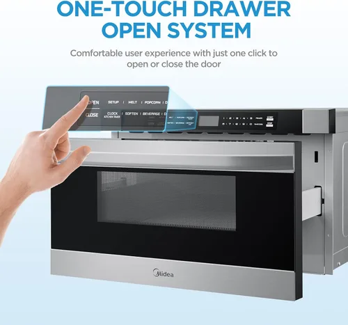 Vista 5 de Midea MM12S2ASZ Horno microondas, cajón de 1.2 pies cúbicos, acero inoxidable, cerradura de seguridad para niños