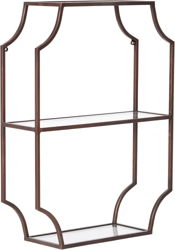 Vista 12 de Kate and Laurel Ciel Glam - Estante de pared rectangular geométrico; 18 x 24 pulgadas; negro; estantes decorativos para uso como estante