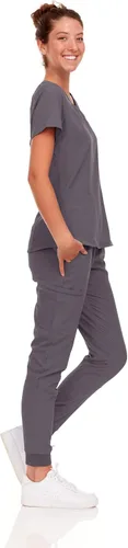 Vista 32 de Natural Uniforms Conjunto de ropa quirúrgica elástica para mujer con tallas regulares y pequeñas