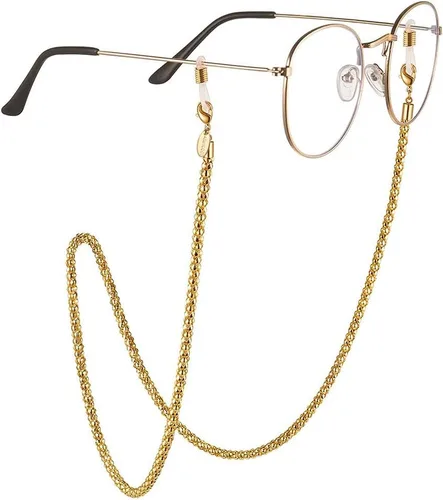 Vista 29 de AllenCOCO Cadena para gafas, correa para lentes de sol para mujer, cadena de oro de 14 quilates, soporte para lentes alrededor del cuello