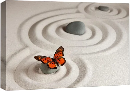 Vista 27 de Wall26 - Arte de pared estampado en lienzo con diseño de rocas negras en un lago tropical verde sereno, naturaleza floral, fotografía, realismo