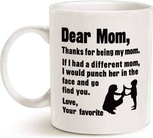 Vista 2 de MAUAG Taza de café divertida para el día de la madre para mamá, querida mamá, gracias por ser... amor, tus mejores regalos favoritos para la taza