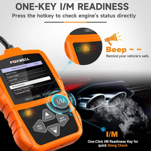Vista 4 de FOXWELL NT201 Escáner OBD2 Lector de Códigos para Automóviles y Camiones - Reinicia la Luz de Verificación del Motor, Lee y Borra Códigos de Falla