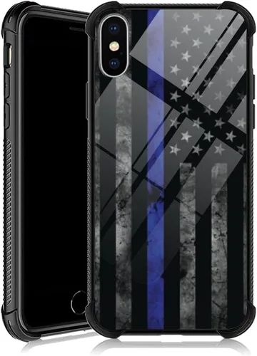 Vista 41 de DJSOK Funda para iPhone 11, Fundas para iPhone 11 con diseño de bandera de la policía estadounidense para hombres y mujeres, Funda trasera