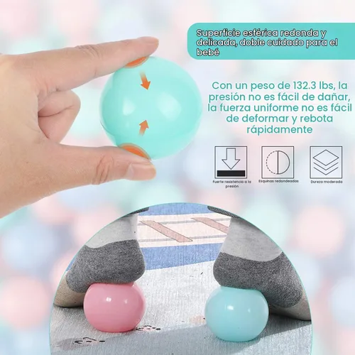 Vista 4 de TRENDBOX 100 piezas Bolas de Piscina de Bolas Macaron Bolas de Plástico para Piscina de Bolas Corralito de Juegos Bebés Niños Niñas Fiestas
