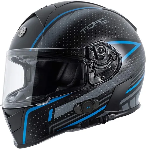 Vista 5 de Torc T14B Mako Casco de cara completa con Bluetooth integrado Humo claro