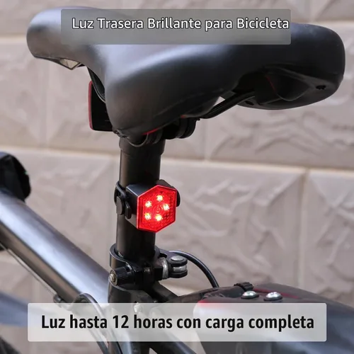 Vista 2 de Bike Tail Light Bicycle Rear Light USB-C Rechargeable LED Cycling Safety Flashlight with 4 Light Mode for Road Mountain Night Riding & Adults Men