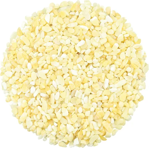 Vista 9 de ZHIYUXI Relleno de florero de fluorita de cristal, 0.22 libras, chips curativos pulidos para decoración, grava para pecera, plantas suculentas