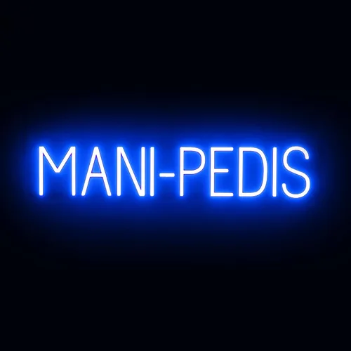 Vista 24 de SpellBrite MANI-PEDIS - Letrero para salones de manicura Letreros relacionados con salones de uñas con aspecto de neón, luz LED roja 33.4 x 6.3