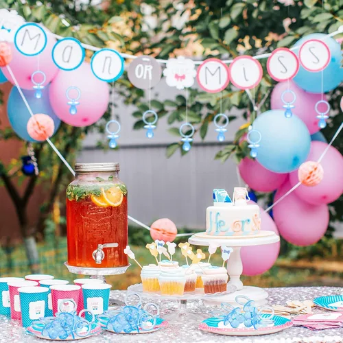 Vista 5 de Coume - 100 chupetes de 2.5 pulgadas para baby shower, fiesta, color azul