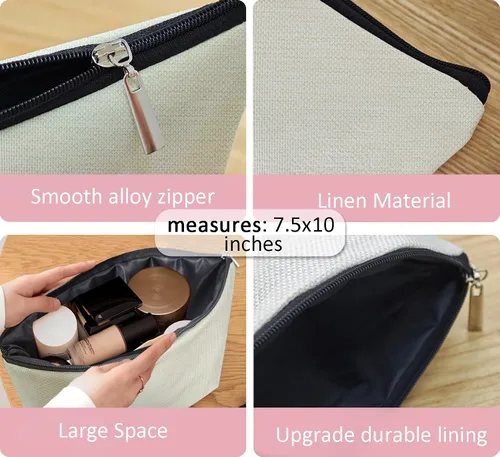Vista 6 de Coquette - Bolsa de maquillaje con lazo, inicial K, regalos personalizados para chicas adolescentes, regalos con monograma lindos y modernos preppy
