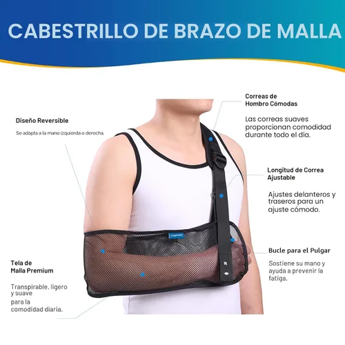 Vista 2 de Cabestrillo de Malla para Brazo y Hombro Cozyhealth - Inmovilizador Médico para el Hombro para Lesiones de Hombro, Rotura de Manguito Rotador, Brazo