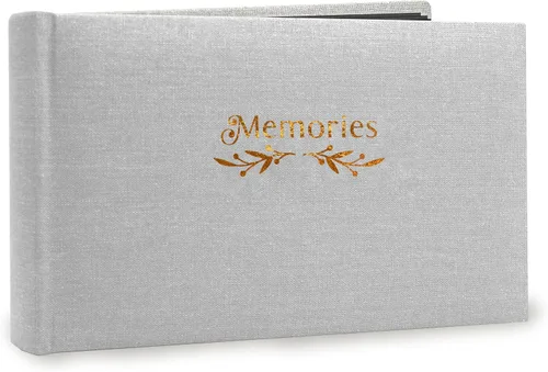 Vista 10 de Holoary Álbum de fotos pequeño de 4 x 6 pulgadas, tapa dura de lino, capacidad para 50 fotos, encuadernado con páginas negras, mini álbumes de fotos