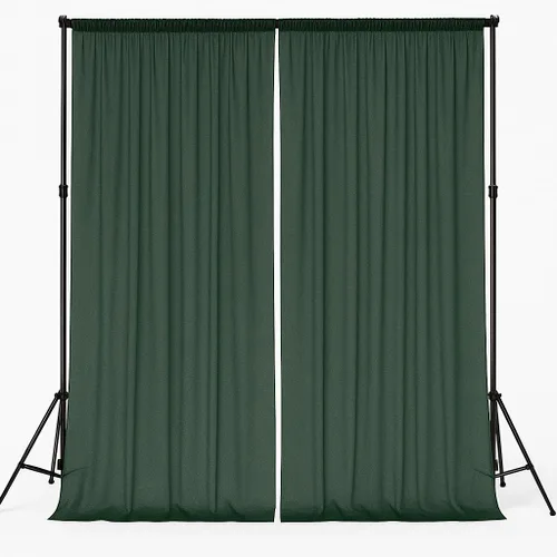 Vista 13 de AK-Trading - Paneles de cortinas de gasa para eventos de boda y decoración, cortinas de telón de fondo (115 x 120 pulgadas, negro)
