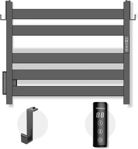 Vista 10 de K&KALONZO EL18SL - Toallero térmico de 5 bares, montaje en pared, calor rápido en 2 minutos, EL18SL Brushed, Fast Heat(122°F in 2 Min), Built-in