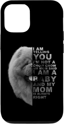 Vista 25 de Funda para iPhone 12 mini My Mom Said I am a Baby Chow Dog Mommy Mother Day
