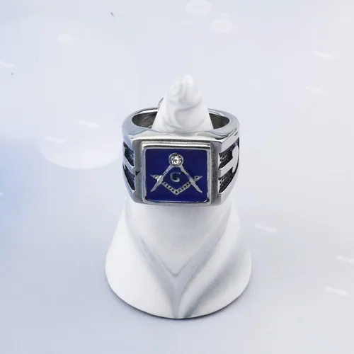 Vista 5 de WKXZMTR Anillo masónico para hombre, joyería punk, masónica, regalos para fanáticos de masón, anillo de amuleto religioso, joyería de masón