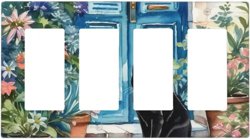 Vista 92 de Cubiertas de Interruptor de Luz Artísticas Decorativas Boho Figura Abstracta Interruptor de Pared Único Placa de Interruptor Decorativo Placa