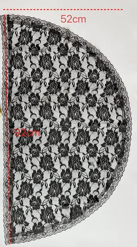 Vista 7 de Velo de mantilla de encaje suave y cómodo, 7 colores, estilo español, velo de encaje, cubierta de cabeza, forma de D