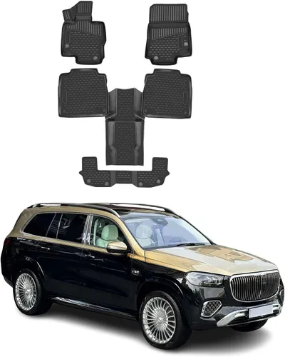 Vista 12 de OMAC Alfombrillas de carga para Mercedes GLS Class X167 2020-2025 7Seats de goma, color negro