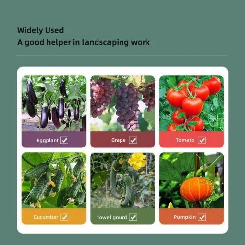 Vista 4 de Juego de máquina de atar plantas para plantas trepadoras, tomates, tomates, verduras de vid, plantación de flores, pepino, 10000 grapas, 20 rollos