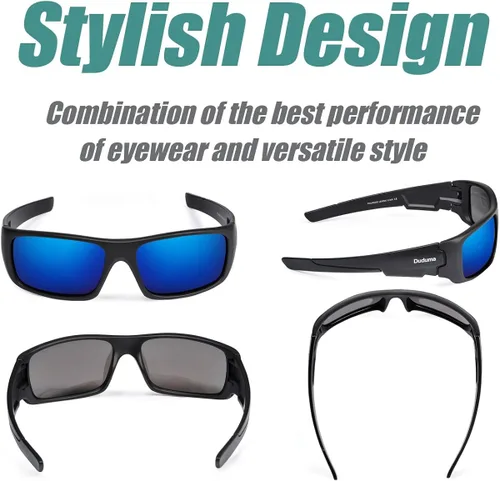 Vista 2 de Duduma TR601 - Lentes de sol deportivos polarizados para hombres y mujeres, béisbol, correr, ciclismo, pesca, conducción, golf, senderismo, marco
