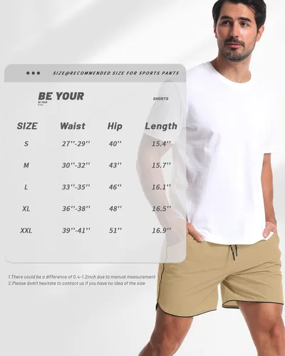 Vista 7 de Paquete de 2 pantalones cortos deportivos de entrenamiento de 5 pulgadas para hombre, pantalones cortos de gimnasio de secado rápido con bolsillos