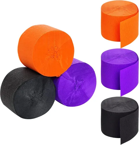 Vista 10 de Papel crepé negro de Halloween Streamers de 492 pies