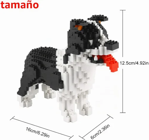Vista 3 de Larcele Juego de Bloques de Construcción de Perro Micro, Kit de Ladrillos de Juguete de Construcción Mini para Mascotas, 950 Piezas KLJM-02
