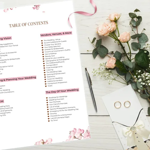 Vista 6 de Hermoso planificador de boda nupcial – 9 x 11 pulgadas planificador de bodas libro y organizador con 5 secciones con pestañas, 144 páginas