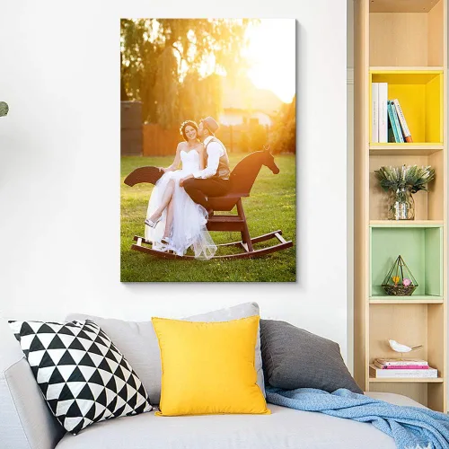 Vista 5 de NWT Impresiones en lienzo personalizadas con tus fotos para bodas, cuadros de lienzo personalizados para pared para imprimir enmarcadas de 10 x 8