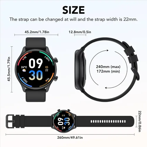 Vista 7 de Reloj inteligente, reloj inteligente de 1.39 pulgadas para mujer (respuesta/hacer llamadas), rastreador de actividad física con monitor de Oro rosa