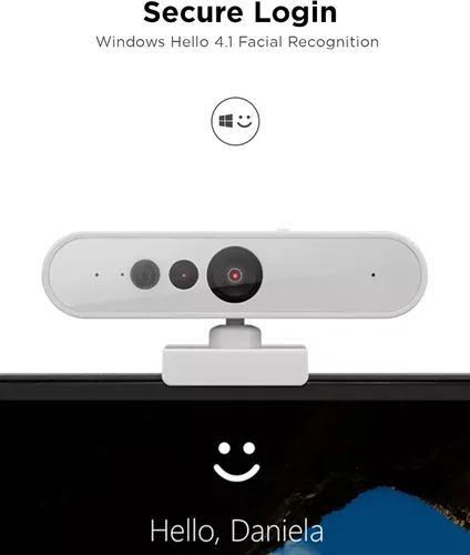 Vista 5 de Cámara web HD 1080p de Lenovo (510 FHD) - Cámara de monitor con zoom digital 4X, ángulo amplio de 95°, rotación y inclinación de 360° - Cámara