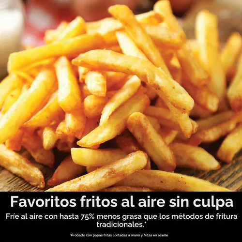 Vista 6 de Ninja Freidora de aire EzView Max XL, capacidad de 5.5 cuartos de galón, 7 funciones: Max Crisp, Air Roast, Bake, Reheate, Deshidrate y más, hasta
