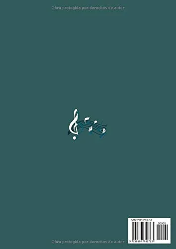 Vista 2 de Cuaderno de Música Libreta de Música con Pentagramas para escribir Notación Musical para Piano - 14 pentagramas por página - Tamaño A4, 110 páginas.