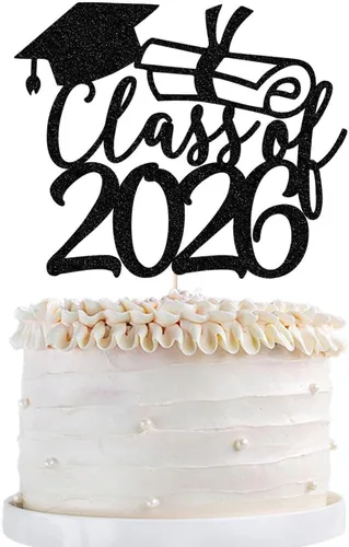 Vista 9 de Gold Class of 2025 - Decoración para tartas de graduación con purpurina para la clase de 2025, suministros de fiesta de graduación – Graduados