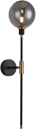 Vista 11 de KCO Apliques de pared con enchufe de 1 luz, cable de interruptor de encendido/apagado, lámpara de pared moderna negra con brazo largo de globo