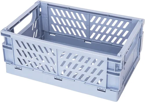 Vista 2 de monomono Paquete de 5 cestas de plástico para organizar, cajas plegables plegables para almacenamiento y organización, almacenamiento en el baño