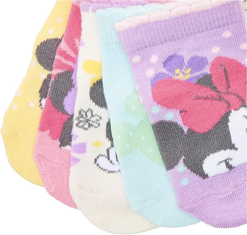 Vista 6 de Disney Baby Girls' Minnie Mouse 5 Pack Shorty Socks