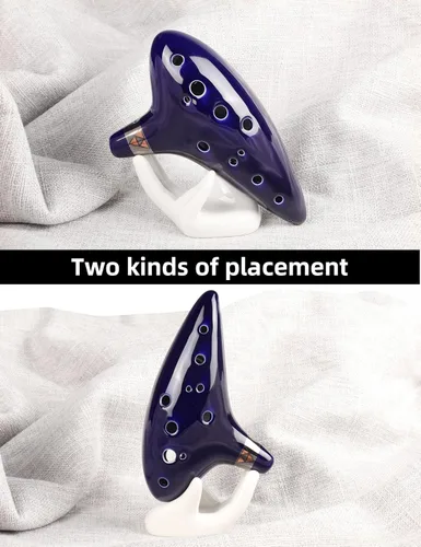 Vista 4 de Mr.Power 12 agujeros Ocarina Alto C Flauta Occarina Taps Blue Ceramic/Clay stl Orcarina Inspirado en el Tiempo con bolsa y libro de canciones