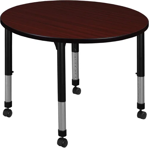 Vista 15 de Regency Kee Mesa redonda móvil de altura ajustable, 30 pulgadas, color cereza