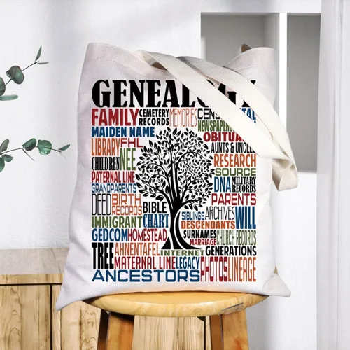 Vista 5 de BWWKTOP Genealogist Tote Bag Genealogía Regalos Historiador Investigador Bandolera Familiar Historiador Regalos
