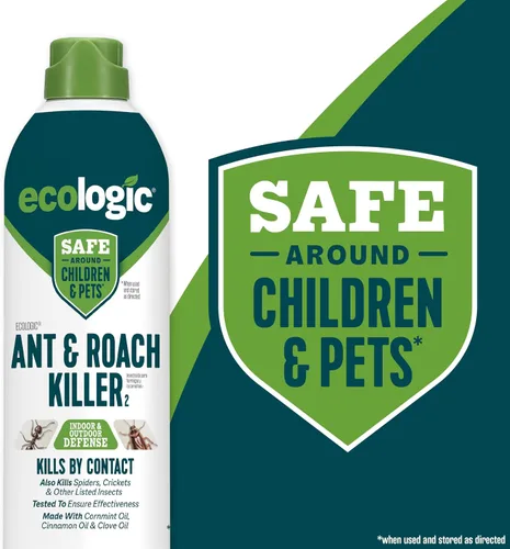 Vista 5 de Ecologic Ant & Roach Killer, 14 onzas, fórmula en aerosol hecha con aceite de albahaca, canela y clavo mata hormigas, cucarachas, grillos y arañas