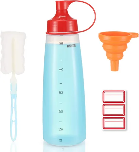 Vista 12 de Botella exprimidora de condimentos para salsas de boca ancha, botellas de plástico para condimentos, pintura, salsa de tomate, mostaza, aceite