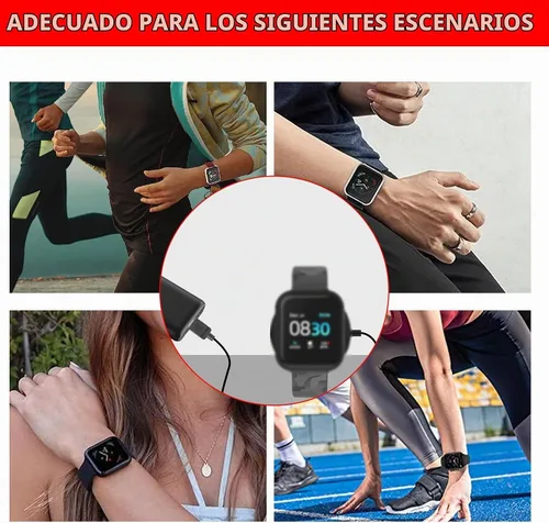 Vista 5 de Cargador compatible con iTouch Smart Watch Air 3/4/SE, Sport 3, Explorer 3 Cargador USB de repuesto para reloj, cable de 3.2 pies con base de Negro