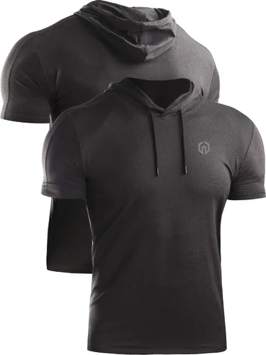 Vista 2 de NELEUS Camisa deportiva Dry Fit Performance con capucha para hombre